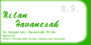 milan havancsak business card